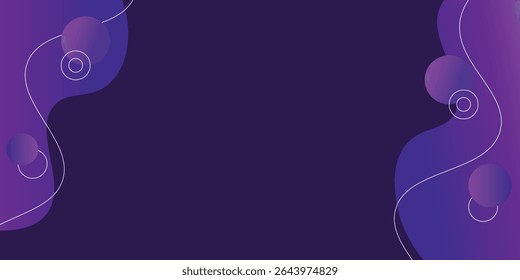 abstract fluid banner background with purple and yellow color. vector illustration