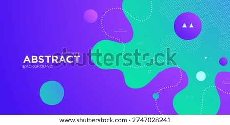Abstract fluid banner background with purple and green color element concept design. Trendy liquid shapes pattern background. Eps10 vector