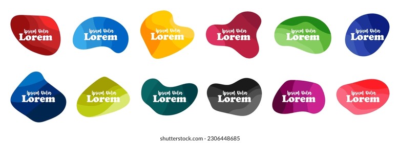 Abstract fluid banners collection. Set of abstract geometric banner shape. Isolated abstract liquid shapes collection
