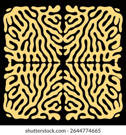 Abstrakte Flüssigkeit biologischen Weg symmetrisches Muster Hintergrund Textur Layout Stoff Stoffdruck Kunst Tapete editierbar