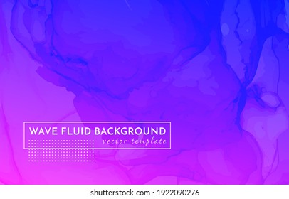 Abstract Fluid. Blue Color Dynamic Marble. Modern Liquid Pattern. Alcohol Inks Paint Template. Creative Abstract Fluid. Gradient Flow Texture. Digital Graphic Motion. Vector Abstract Fluid.