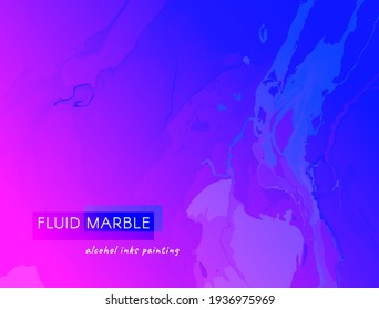 Resumen Fluid. Mármol Dinámico Rosa Azul. Banner Futurista Flow. Las Tintas De Alcohol Pintan Textura. Fluido de resumen digital. Plantilla líquida gráfica. Movimiento de degradado mínimo. Líquido De Abstracto Vector.
