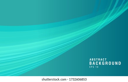 Abstract fluid blue wave formed by lines, light transparent shape, ocean or sea water colors, cover presentation or wallpaper
