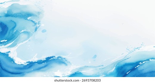 Abstract Fluid Blue Wave Pattern Design Background with Light and Dark Shades