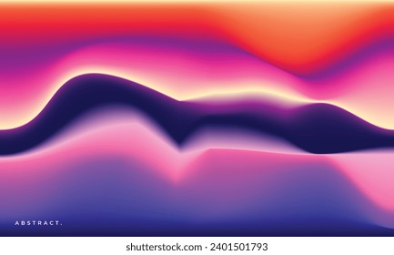 Abstract fluid and blurred gradient mesh background. Liquid and wavy color gradation backdrop. Modern and vibrant template for poster, banner, catalog, presentation, card, or cover.