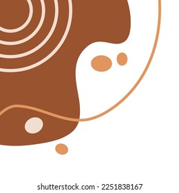 abstract fluid and circle line ornament illustration for background corner border or frame