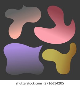 Abstractas manchas de colores fluidos con Gradientes suaves, creando una composición moderna y artística adecuada para fondos creativos e imágenes de marca