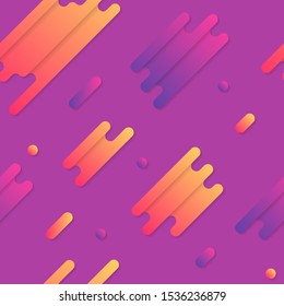 abstract fluid color gradient geometric seamless pattern. futuristic liquid color shapes with shadows. orange, purple and pink gradient colors. 