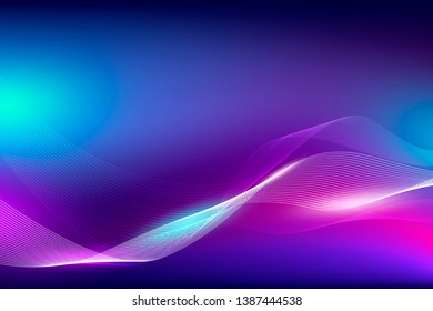 Abstract fluid color and line wave with light background vector illustration
