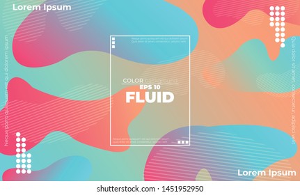 Abstract fluid color pattern of neon color liquid gradient background with modern geometric dynamic motion style Suitable For Wallpaper, Banner, Background, Card, Book Illustration, landing page