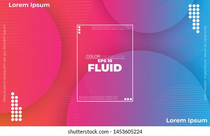 Abstract Fluid Color Pattern Of Neon Color Liquid Gradient Background With Modern Geometric Dynamic Motion Style Suitable For Wallpaper, Banner, Background, Card, Book Illustration, Landing Page