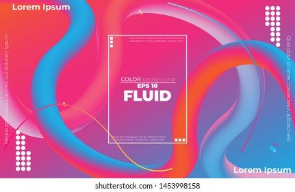 Abstract fluid color pattern of neon color liquid gradient background with modern geometric dynamic motion style Suitable For Wallpaper, Banner, Background, Card, Book Illustration, landing page