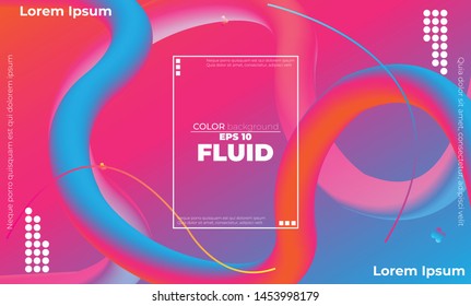 Abstract fluid color pattern of neon color liquid gradient background with modern geometric dynamic motion style Suitable For Wallpaper, Banner, Background, Card, Book Illustration, landing page