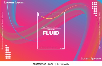 Abstract fluid color pattern of neon color liquid gradient background with modern geometric dynamic motion style Suitable For Wallpaper, Banner, Background, Card, Book Illustration, landing page,