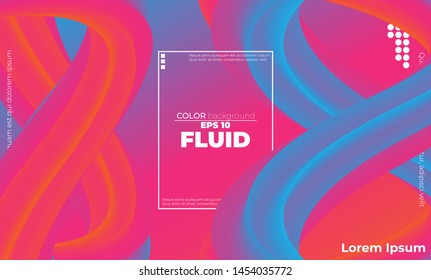 Abstract fluid color pattern of neon color liquid gradient background with modern geometric dynamic motion style Suitable For Wallpaper, Banner, Background, Card, Book Illustration, landing page,