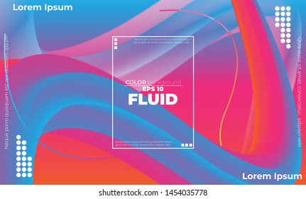 Abstract fluid color pattern of neon color liquid gradient background with modern geometric dynamic motion style Suitable For Wallpaper, Banner, Background, Card, Book Illustration, landing page,
