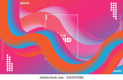 Abstract fluid color pattern of neon color liquid gradient background with modern geometric dynamic motion style Suitable For Wallpaper, Banner, Background, Card, Book Illustration, landing page,