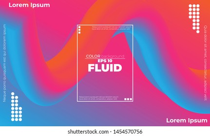 Abstract fluid color pattern of neon color liquid gradient background with modern geometric dynamic motion style Suitable For Wallpaper, Banner, Background, Card, Book Illustration, landing page,