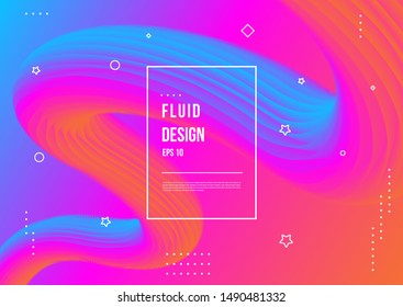 Abstract fluid color pattern of neon color liquid gradient background with modern geometric dynamic motion style Suitable For Wallpaper, Banner, Background, Card, Book Illustration, landing page