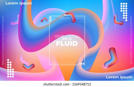 Abstract fluid color pattern of neon color liquid gradient background with modern geometric dynamic motion style Suitable For Wallpaper, Banner, Background, Card, Book Illustration, landing page,