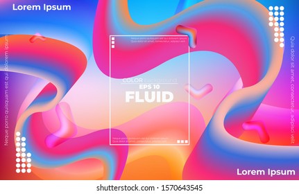 Abstract fluid color pattern of neon color liquid gradient background with modern geometric dynamic motion style Suitable For Wallpaper, Banner, Background, Card, Book Illustration, landing page,