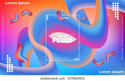 Abstract fluid color pattern of neon color liquid gradient background with modern geometric dynamic motion style Suitable For Wallpaper, Banner, Background, Card, Book Illustration, landing page,