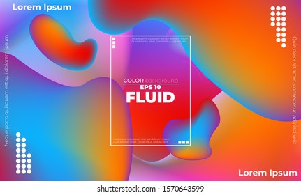 Abstract fluid color pattern of neon color liquid gradient background with modern geometric dynamic motion style Suitable For Wallpaper, Banner, Background, Card, Book Illustration, landing page,