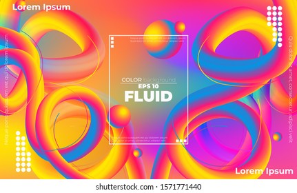 Abstract fluid color pattern of neon color liquid gradient background with modern geometric dynamic motion style Suitable For Wallpaper, Banner, Background, Card, Book Illustration, landing page,