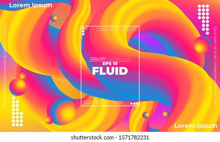 Abstract fluid color pattern of neon color liquid gradient background with modern geometric dynamic motion style Suitable For Wallpaper, Banner, Background, Card, Book Illustration, landing page,