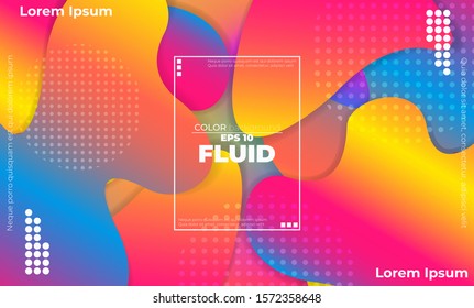 Abstract fluid color pattern of neon color liquid gradient background with modern geometric dynamic motion style Suitable For Wallpaper, Banner, Background, Card, Book Illustration, landing page,