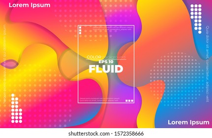Abstract fluid color pattern of neon color liquid gradient background with modern geometric dynamic motion style Suitable For Wallpaper, Banner, Background, Card, Book Illustration, landing page,