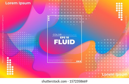 Abstract fluid color pattern of neon color liquid gradient background with modern geometric dynamic motion style Suitable For Wallpaper, Banner, Background, Card, Book Illustration, landing page,