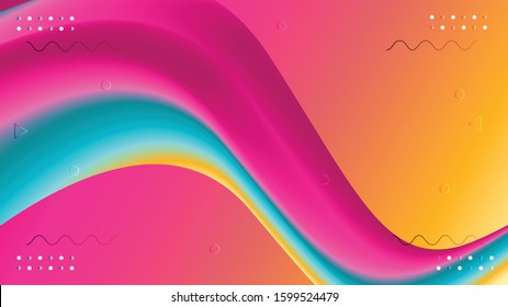 Abstract fluid color pattern of neon color liquid gradient background with modern geometric dynamic motion style Suitable For Wallpaper, Banner, Background, Card, Book Illustration, landing page,