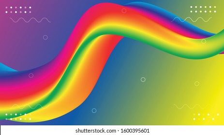 Abstract fluid color pattern of neon color liquid gradient background with modern geometric dynamic motion style Suitable For Wallpaper, Banner, Background, Card, Book Illustration, landing page,