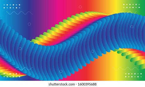 Abstract fluid color pattern of neon color liquid gradient background with modern geometric dynamic motion style Suitable For Wallpaper, Banner, Background, Card, Book Illustration, landing page,