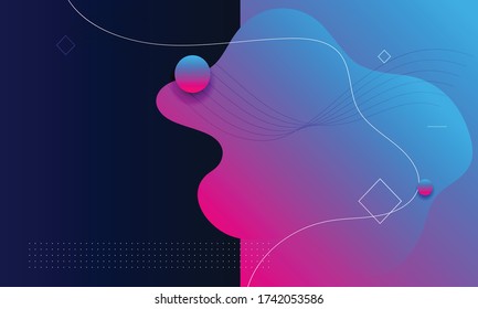 Abstract fluid color pattern of neon color liquid gradient background with modern geometric dynamic motion style Suitable For Wallpaper, Banner, Background, Book Illustration, landing page,and other