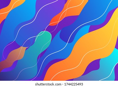 Abstract fluid color pattern of neon color liquid gradient background with modern geometric dynamic motion style Suitable For Wallpaper, Banner, Background, Book Illustration, landing page,and other