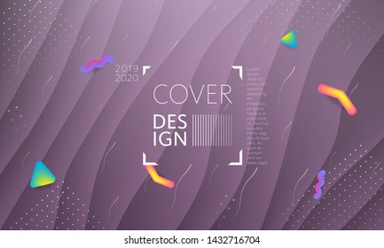 Abstract fluid colorful backdrop with dynamic shapes composition. Liquid geometric elements. Vector.