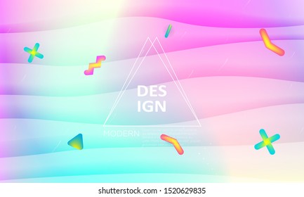 Abstract fluid colorful backdrop with dynamic shapes composition. Liquid geometric elements. Vector.