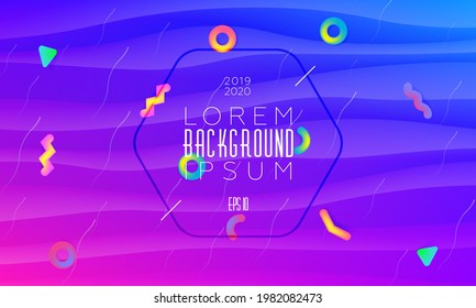 Abstract fluid colorful backdrop with dynamic shapes composition. Liquid geometric elements. Vector.