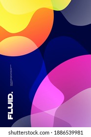 Abstract fluid with colorful background