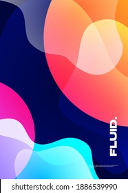 Abstract fluid with colorful background