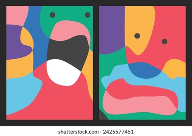 Abstract fluid colorful backgrounds for cover print art social media flyer and poster