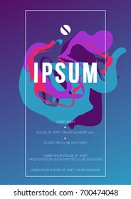 Abstract fluid colors artistic poster. Colorful liquid ink. Bright abstract trendy painting background.  Vector.