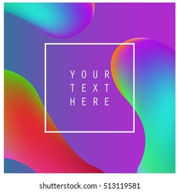  Abstract fluid colors background poster or card. Vector template. Rainbow Background with Bubbles Shapes. Colorful  shapes layout.