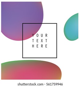  Abstract fluid colors background poster or card. Vector template. Rainbow Background with Bubbles Shapes. Colorful  shapes layout.