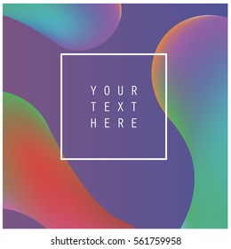  Abstract fluid colors background poster or card. Vector template. Rainbow Background with Bubbles Shapes. Colorful  shapes layout.