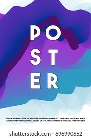 Abstract fluid colors trendy background. Colorful liquid ink. Soft abstract painting cover layout for corporate flyer, business book, booklet, brochure, poster, banner, leaflet. Vector