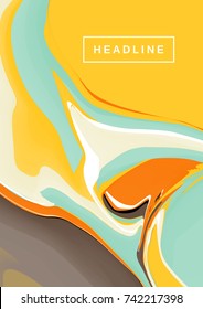 Abstract fluid colors trendy background. Colorful liquid ink. Soft abstract painting cover layout for corporate flyer, business book, booklet, brochure, poster, banner, leaflet. Vector
