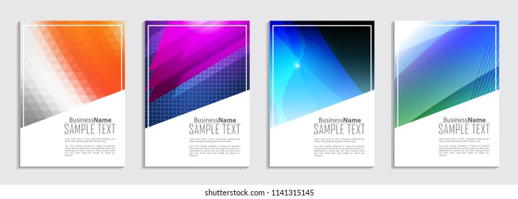 Abstract Fluid creative template, card, color covers set. Geometric design shape. Trendy Style Poster Color Set Background. Flat style Abstract Design Banner, Web, Promotion, Placard, Billboard. 